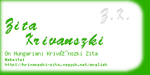 zita krivanszki business card